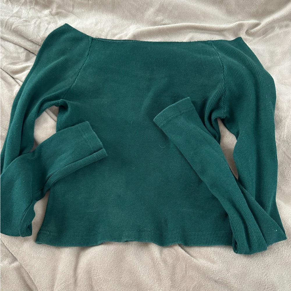 Brandy Melville Teal Off-the-Shoulder Sweater